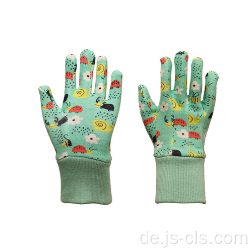 Gartenserie Mint grün gedruckte Kindergartenhandschuhe